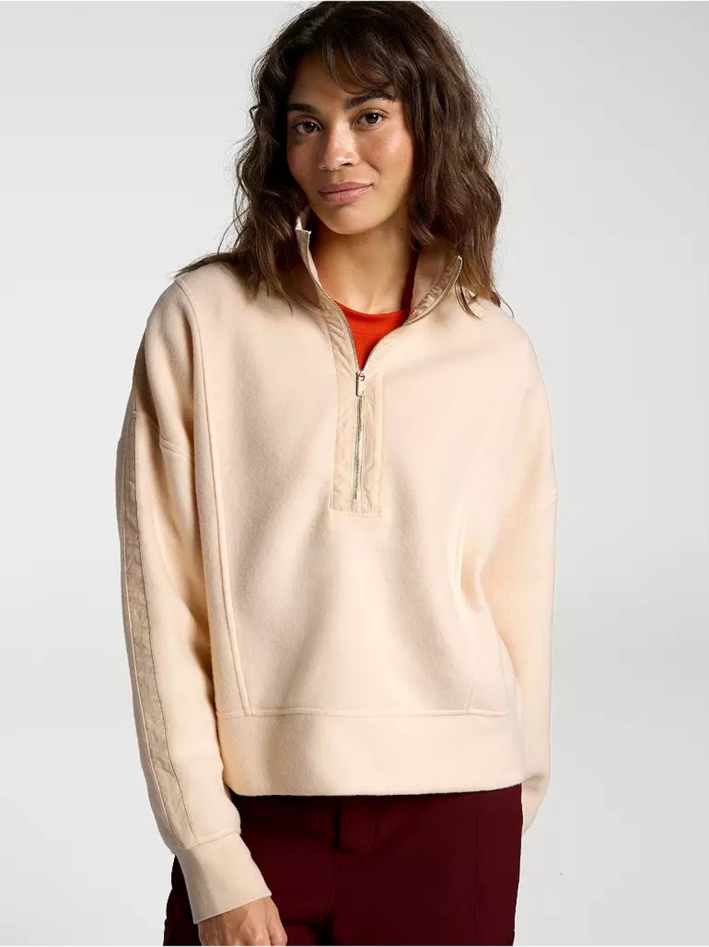NWT CALIA Elevate Super Plush 1/4 Zip Pullover | Sun Cream | Size XXL